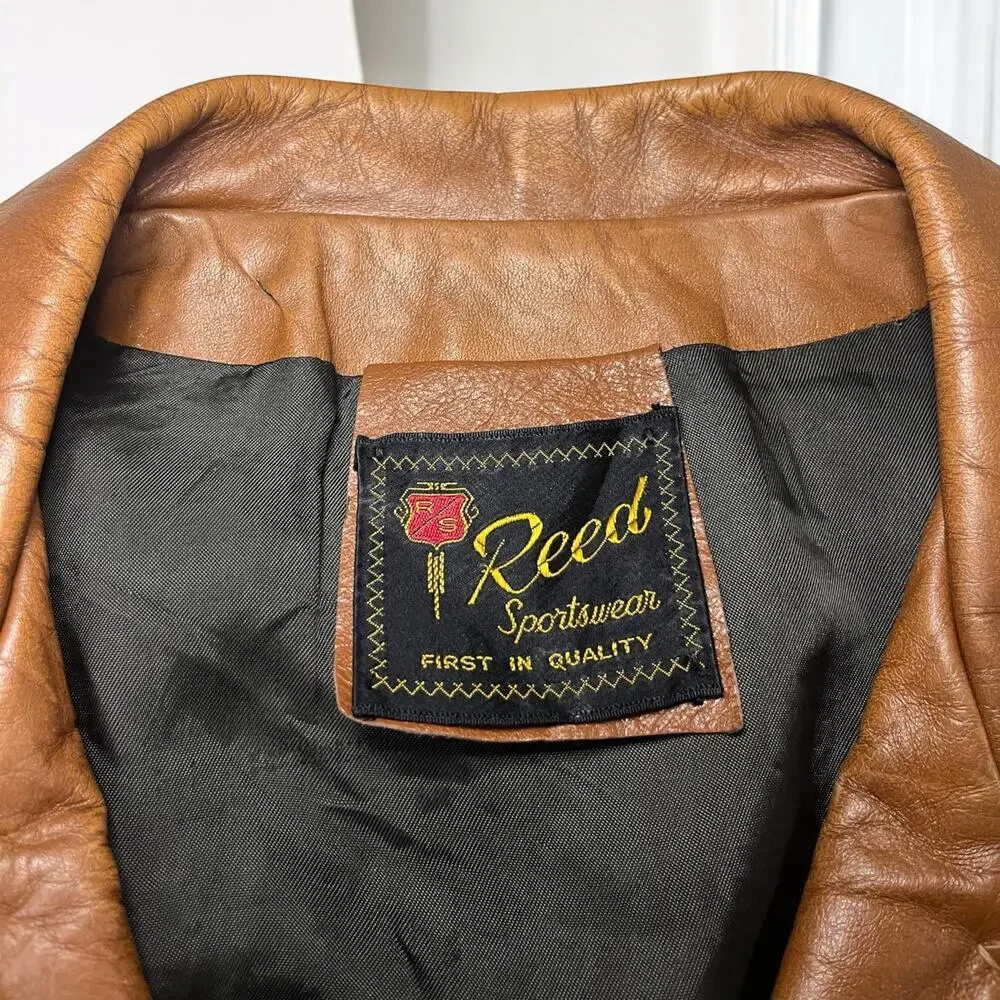 Vintage Men’s 1970’s Reed Sportswear Leather Coat Size L